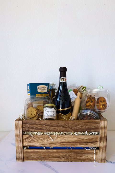 Large Gluten-Free Wood Tray/Crate Gift Basket